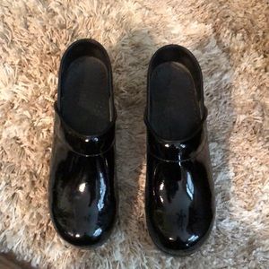 Black Patent Leather Clogs
